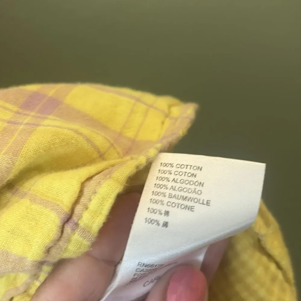Anthropologie Seen Worn Kept Romy Yellow Plaid Relaxed Button-down Shirt Sz 10